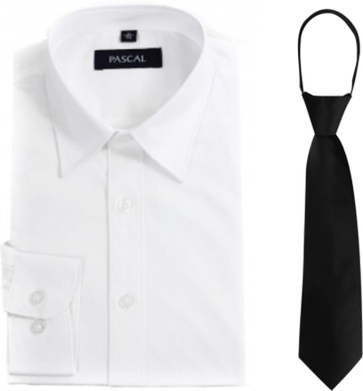 Hvit skjorte med slips svart