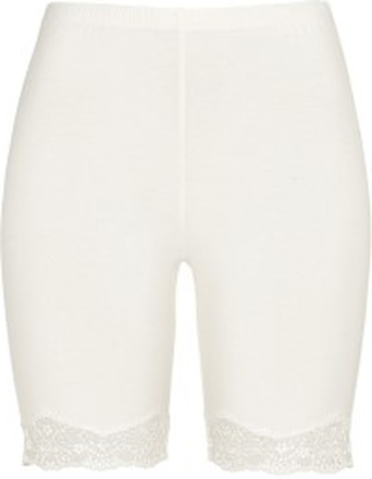 Damella Bamboo Lace Shorts Hvid uld Large Dame