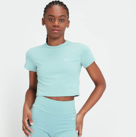 MP Women's Rest Day Body Fit Crop T-Shirt - Ice Blue - XS