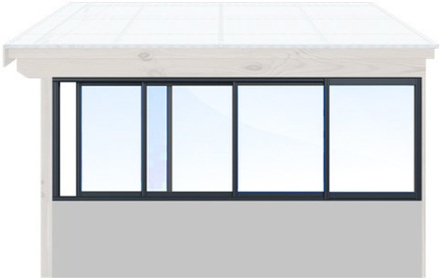 Skjutbara Fönster Uterum Vår/höst - Isolent Antracitgrå, Original Design, 320 Cm - 4 Luckor