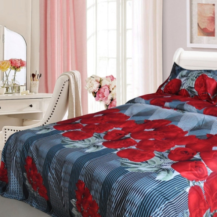Rot Rose Blume Muster 4Pcs 3D Gedruckt Bettwäsche Serie Bettwäsche Heimtextilien König Königin Größe Bettbezug Bettdecke 2 Kissenbezüge