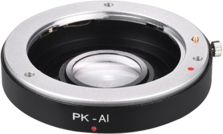 PK-AI Lens Mount Adapterring mit optischem Glas für Pentax K Mount Objektiv passend für Nikon AI F Mount Kameragehäuse Focus Infinity