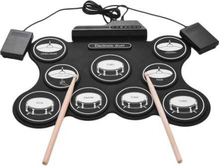 Tragbare USB Roll Up Drum Kit Digitale Elektronische Drum Set 9 Silicon Drum Pads mit Drumsticks Fuß Pedale für Anfänger Kinder