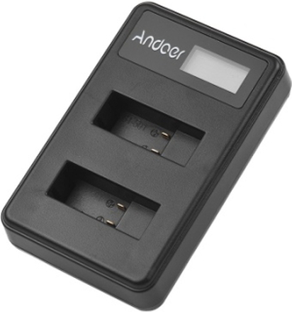 Andoer LCD2-GOPRO5 Dual-Ladegerät LCD-Kamera Akku-Lade USB-Eingang für GoPro Hero 7 Hero 6 Hero 5