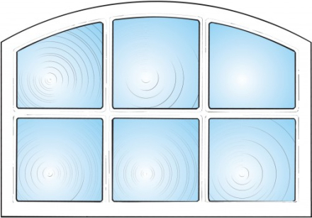 Dekorfönster Stallfönster 6-rutor Modul 8x6 Valvat