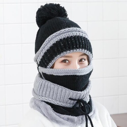 Mode Frauen Winter Mützen Strickmütze Verdickte Woolen Cap