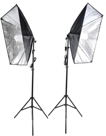 Andoer Fotostudio Cube Umbrella Softbox Licht Beleuchtung Zelt Bausatz Foto Video-Ausrüstung 2 * 135W Lampe 2 * Stativ stehen 2 * Softbox 1 * Tragetasche für Portrait-Produkt