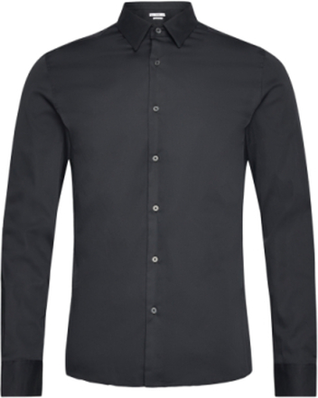 Super Slim-Fit Poplin Suit Shirt Skjorte Business Svart Mango*Betinget Tilbud