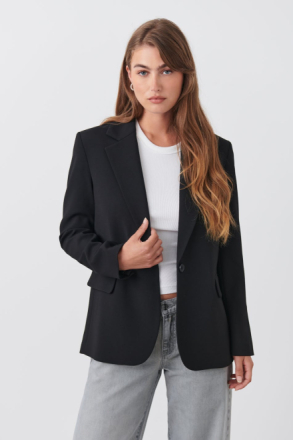 Gina Tricot - Straight regular blazer - Dressjakker - Black - 46 - Female
