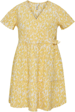 Pkmaya Ss Wrap Dress Dresses & Skirts Dresses Casual Dresses Short-sleeved Casual Dresses Yellow Little Pieces