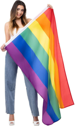 Stort Pride Regnbue Flagg 90x150 cm