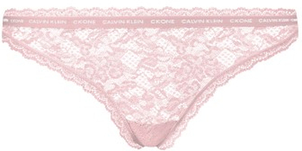 Calvin Klein Trusser CK One Lace Thong Lyserosa nylon Medium Dame