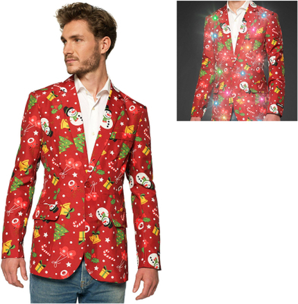 Suitmeister Christmas Red Icons Light Up Kavaj - X-Large