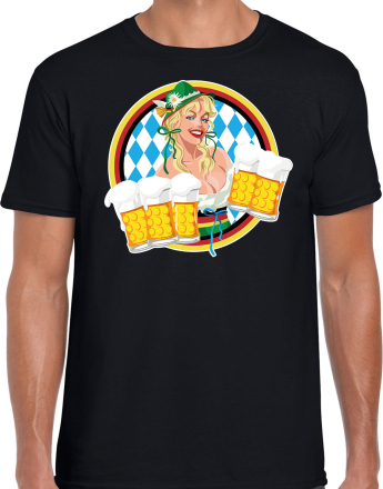 Oktoberfest / bierfeest drank fun t-shirt / outfit zwart met Beierse kleuren voor heren