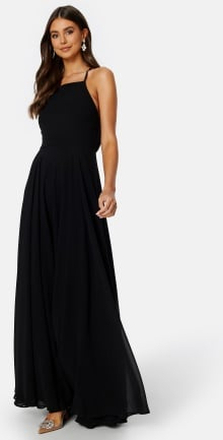 Goddiva High Neck Chiffon Maxi Dress Black S (UK10)