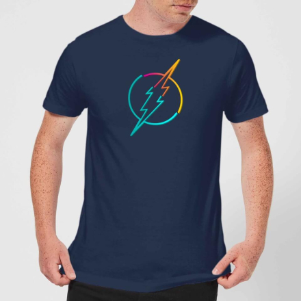 Justice League Neon Flash Men's T-Shirt - Navy - XL