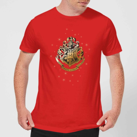 Harry Potter Star Hogwarts Gold Crest Men's T-Shirt - Red - L - Red