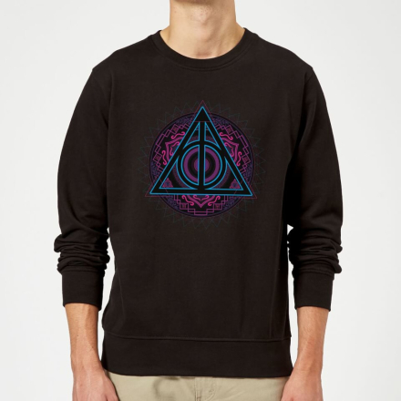 Harry Potter Deathly Hallows Neon Sweatshirt - Black - XL