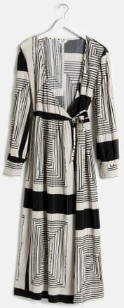 Object Collectors Item Tobina L/S Wrap Dress Black Det: White 36