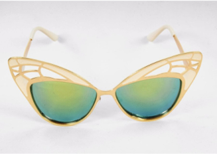 Women&apos;s sunglasses with art deco frame openwork butterfly