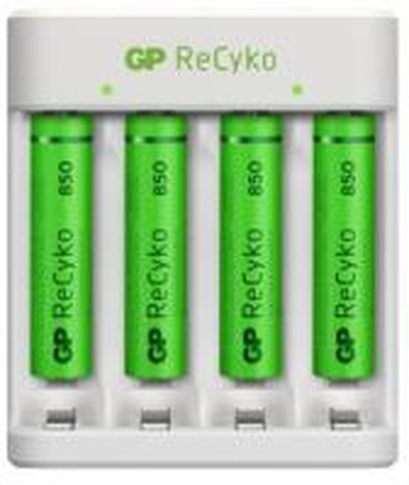 GP ReCyko Battery Charger, E411 (USB), incl. 4 x AAA 850 mAh Batteries