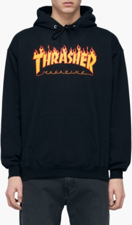 Thrasher - Flame Hood - Sort - XL
