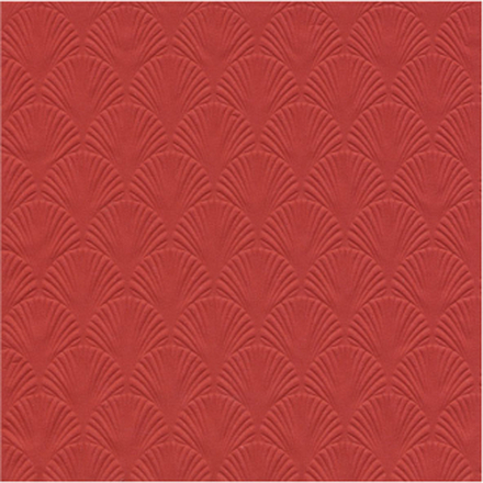 16x Luxe 3-laags servetten met patroon helder rood 33 x 33 cm