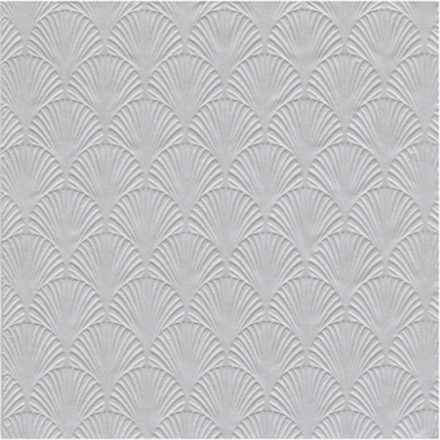 16x Luxe 3-laags servetten met patroon zilver 33 x 33 cm
