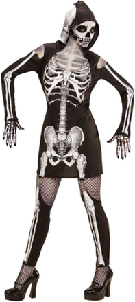 Skelettklänning med Huva Maskeraddräkt - Large