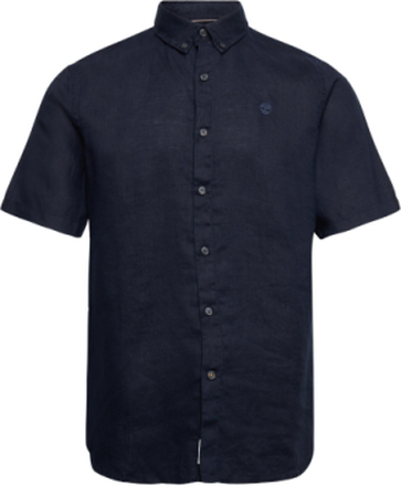 Mill Brook Linen Short Sleeve Shirt Dark Sapphire Designers Shirts Short-sleeved Navy Timberland