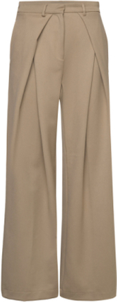 2Nd Almeida - Daily Satin Touch Bottoms Trousers Wide Leg Beige 2NDDAY