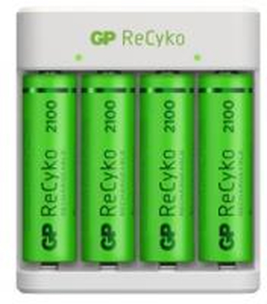 GP ReCyko Battery Charger, E411 (USB), incl. 4 x AA 2100 mAh Batteries