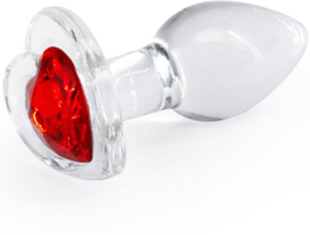 NS Novelties Crystal Desires Red Heart S Analplugg i glass