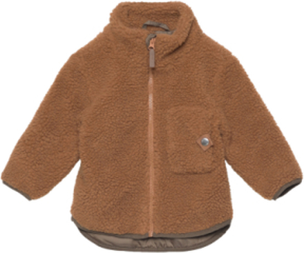 Nmnmall Teddy Jacket Outerwear Fleece Outerwear Fleece Jackets Brown Name It