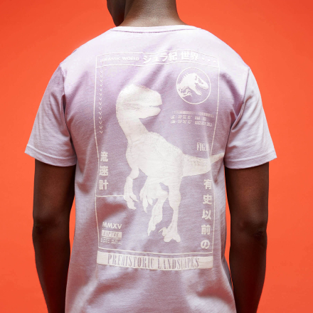 Jurassic Park Primal Distressed Printed T-Shirt - Lilac - M