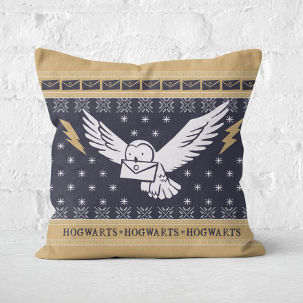Harry Potter Hogwarts Christmas Square Cushion - 60x60cm - Soft Touch