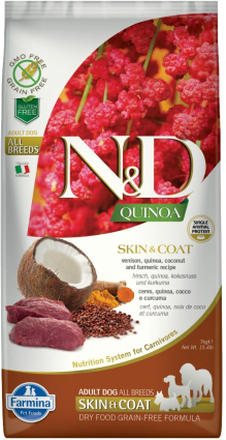 Farmina N&D Quinoa Skin & Coat Hirsch, Quinoa, Kokosnuss & Kurkuma Adult - 7 kg