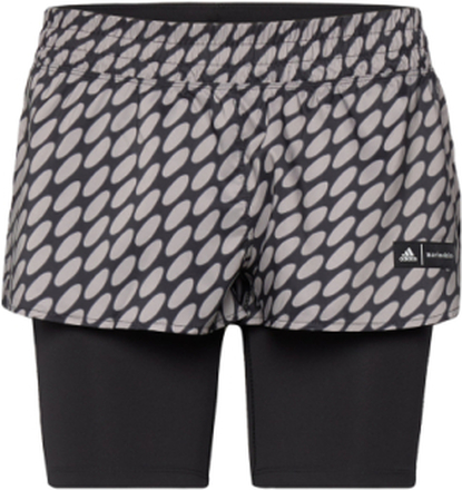 Adidas X Marimekko Run Icons 3 Bar Logo 2-In-1 Running Shorts Shorts Sport Shorts Multi/mønstret Adidas Performance*Betinget Tilbud