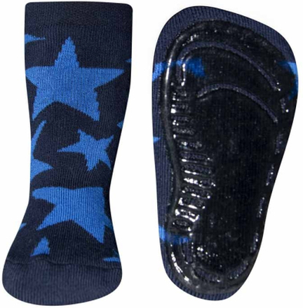 Antislip sokken donkerblauw met blauwe sterren-35/38
