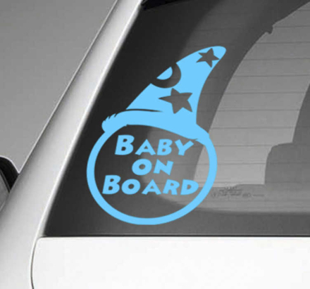 Baby mickey aan boord van autozelfklevende sticker