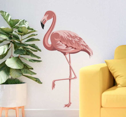 Vogel muursticker flamingo