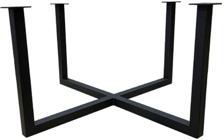 Zwarte stalen salontafel onderstel hoogte 43 cm, vierkant 75 x 75 cm (30 x 30 mm)