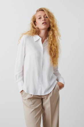 Gina Tricot - Viscose shirt - Paitapuserot - White - S - Female
