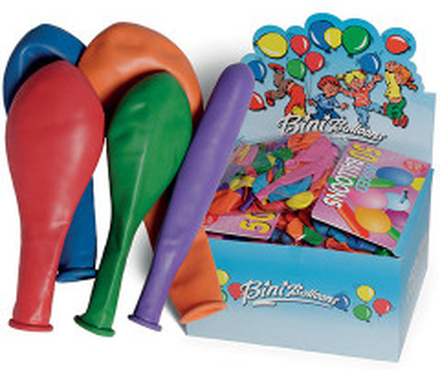 Bini Balloons Ballonger Runda/Avlnga Ass. frger - 50 st