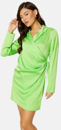 VILA Johanna Wrap Short Dress Jade Lime 36