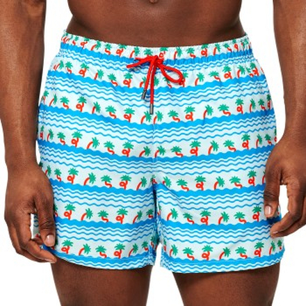 Happy socks Badebukser Palm Beach Swim Shorts Blå Mønster polyester Large Herre