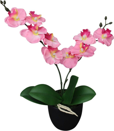 vidaXL Kunstig orkidè med potte 30 cm rosa