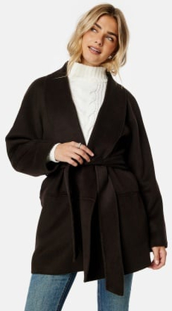 BUBBLEROOM Lilah Belted Wool Coat Brown S