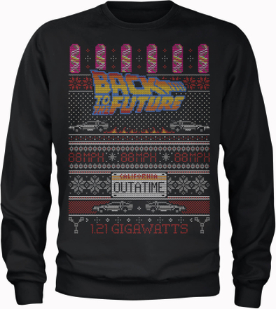 Back To The Future OUTATIME Men's Christmas Jumper - Black - M