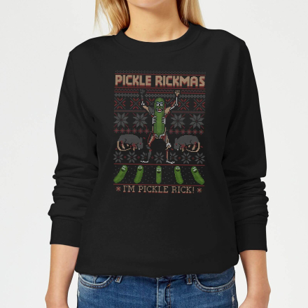 Rick and Morty Pickle Rick Women's Christmas Jumper - Black - XXL